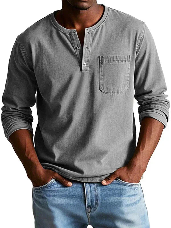 Jonas™ | Pohodlné Henley tričko s dlhým rukávom
