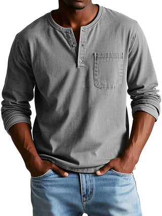 Jonas™ | Pohodlné Henley tričko s dlhým rukávom