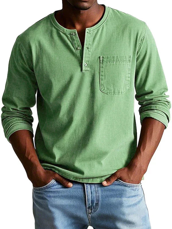 Jonas™ | Pohodlné Henley tričko s dlhým rukávom