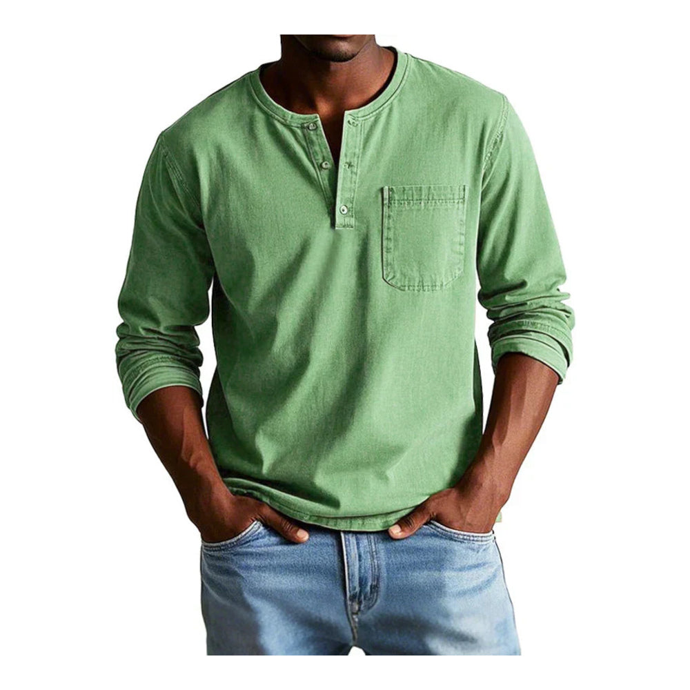 Jonas™ | Pohodlné Henley tričko s dlhým rukávom