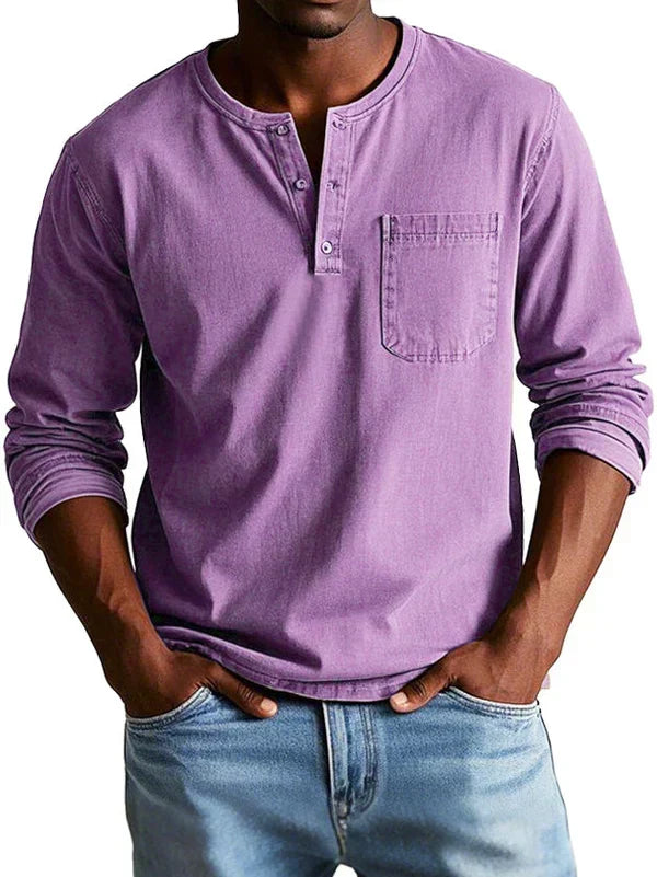 Jonas™ | Pohodlné Henley tričko s dlhým rukávom