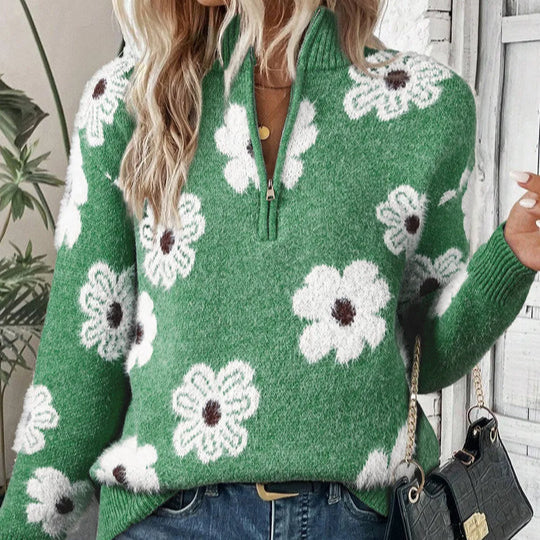 BLOOM | Pulóver s golierom na zips