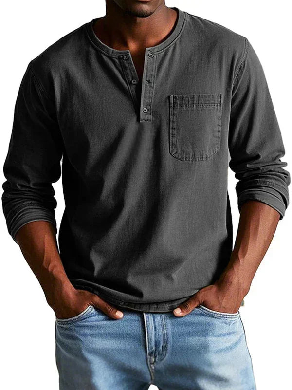 Jonas™ | Pohodlné Henley tričko s dlhým rukávom