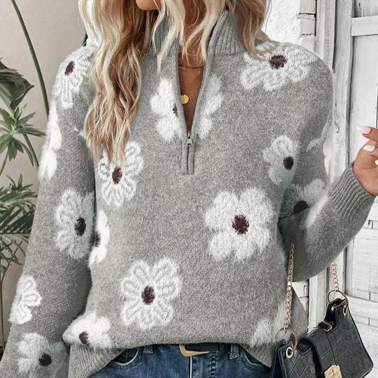 BLOOM | Pulóver s golierom na zips