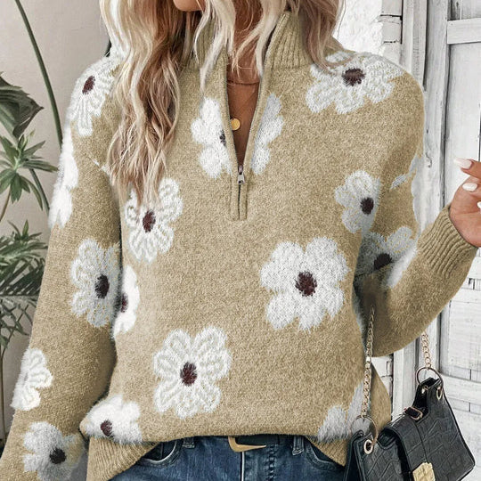 BLOOM | Pulóver s golierom na zips