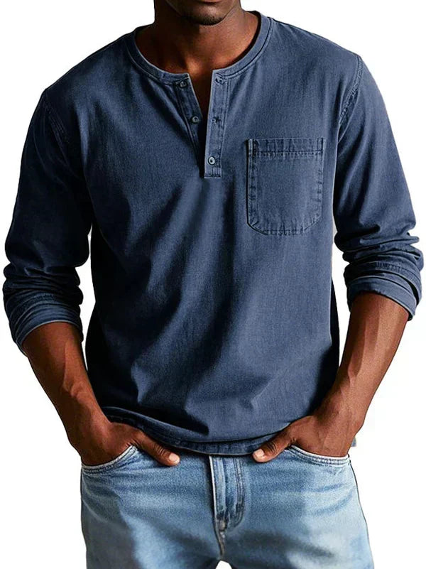 Jonas™ | Pohodlné Henley tričko s dlhým rukávom