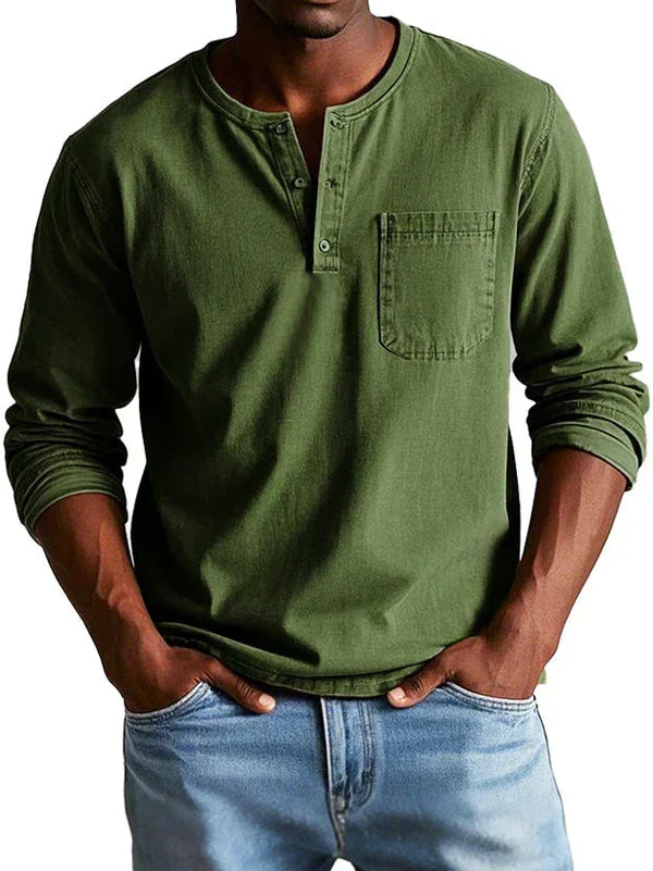 Jonas™ | Pohodlné Henley tričko s dlhým rukávom