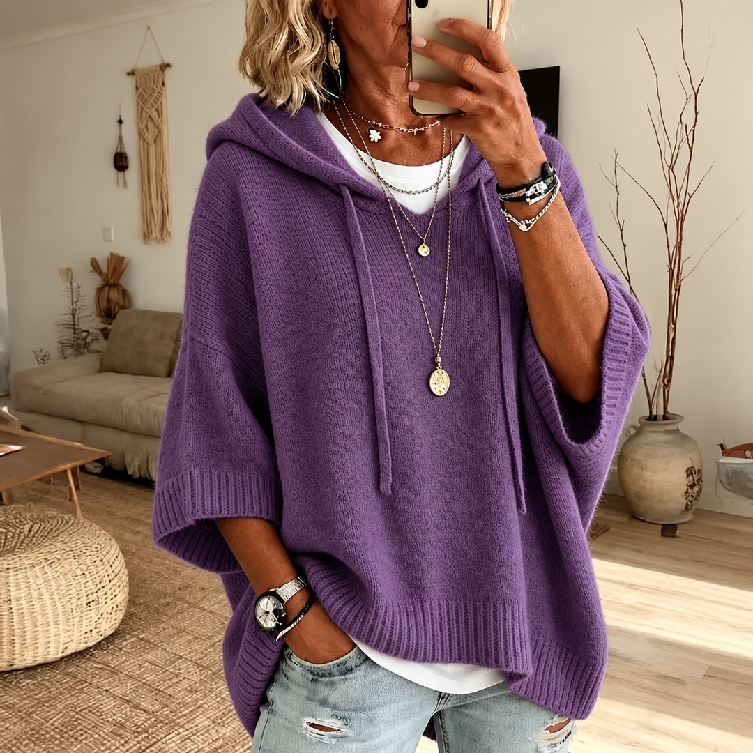 Marlene™ | Oversize pletený sveter s kapucňou