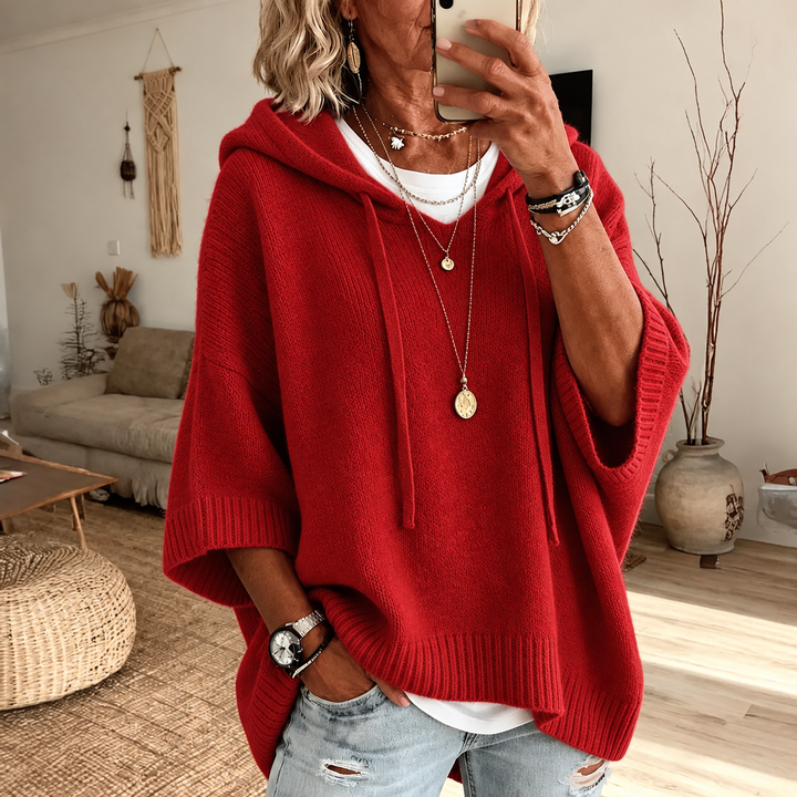 Marlene™ | Oversize pletený sveter s kapucňou
