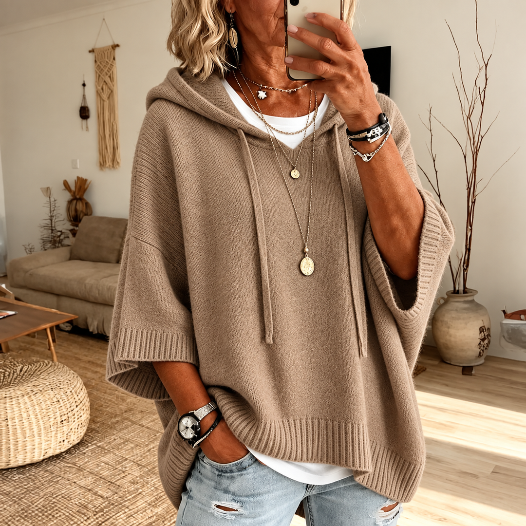 Marlene™ | Oversize pletený sveter s kapucňou