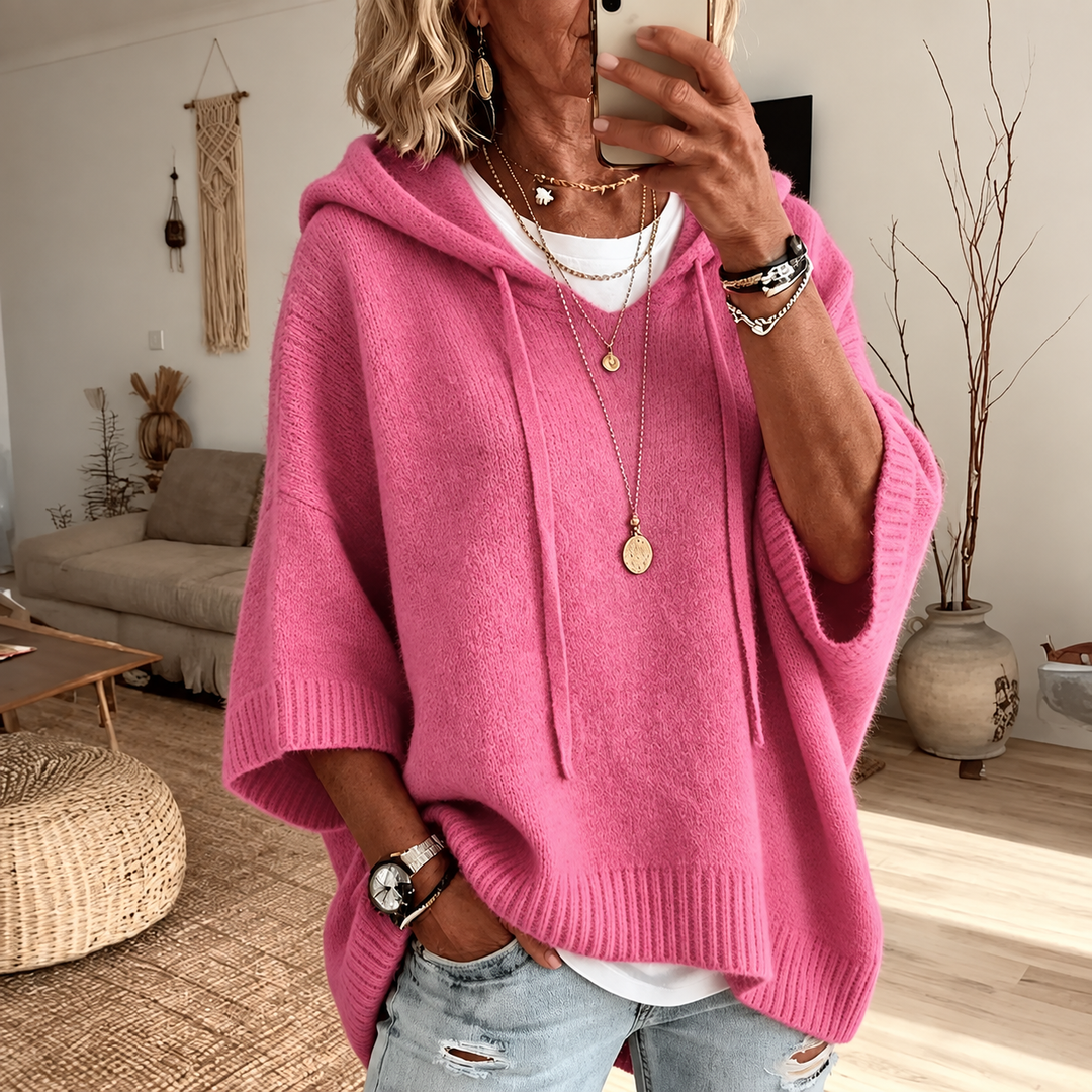 Marlene™ | Oversize pletený sveter s kapucňou