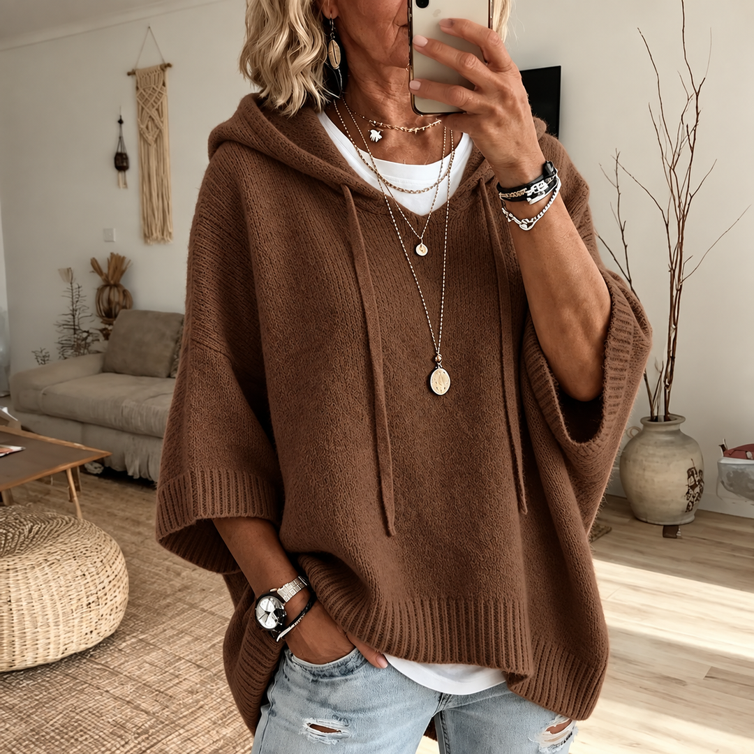 Marlene™ | Oversize pletený sveter s kapucňou