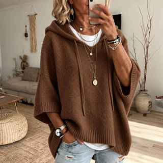 Marlene™ | Oversize pletený sveter s kapucňou