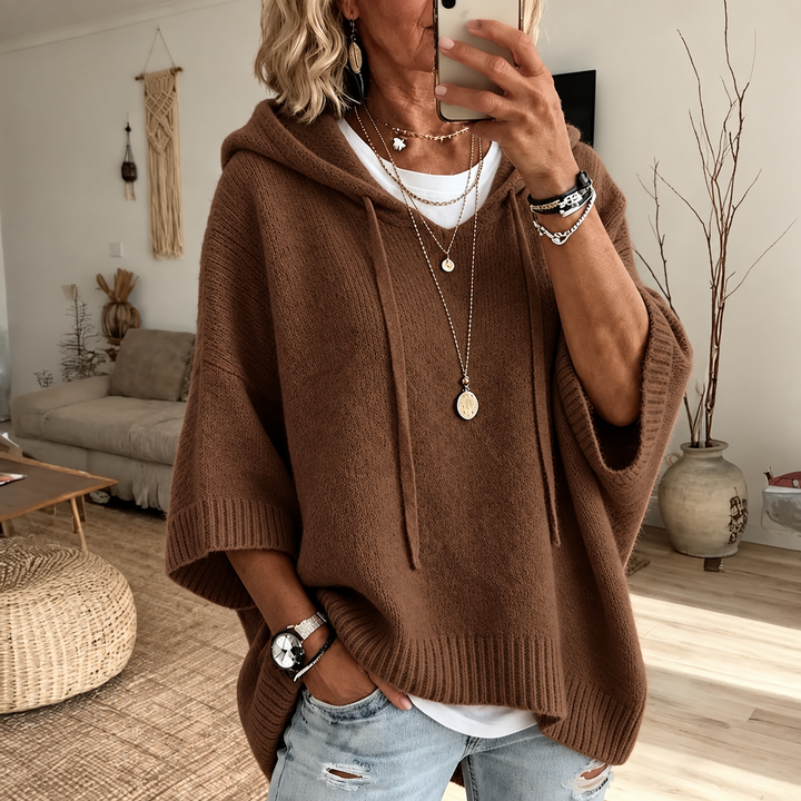 Marlene™ | Oversize pletený sveter s kapucňou